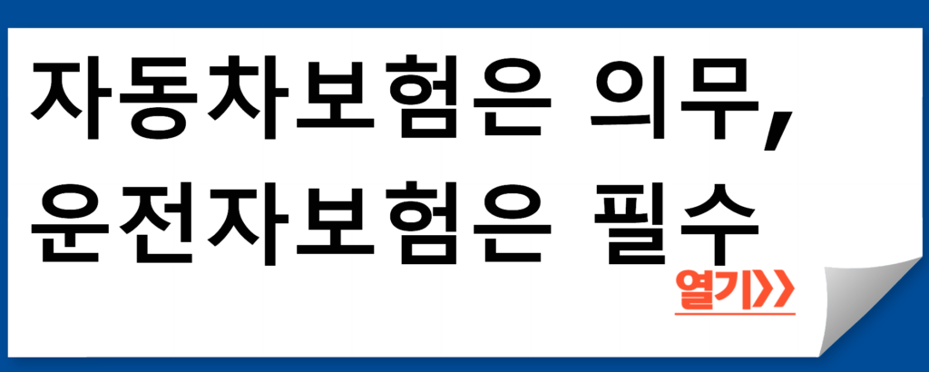 자동차보험 의무, 운전자보험은 필수