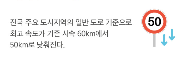 도심 시속 50km로 하향