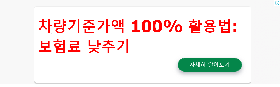 차량기준가액 100% 활용법: 보험료 낮추기